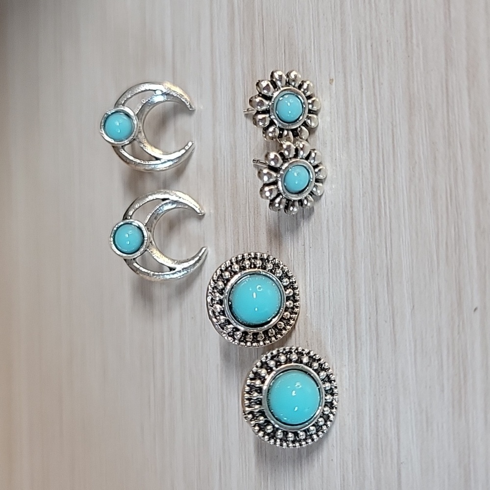 SOUTHWESTERN STUD EARRINGS, SET OF THREE